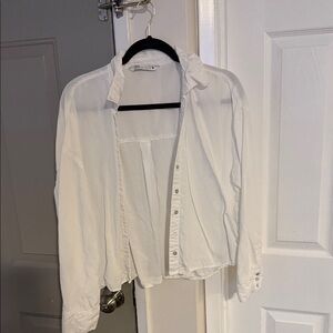Zara White Button Down Shirt